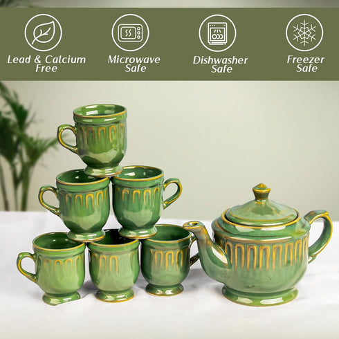 Ceramic Green Studio Pottery Tea Set - The Earth Store - Tea Sets